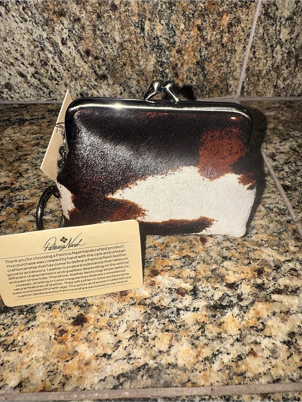 NWT Patricia Nash Cow Print coin purse-Kiss lock๐๐๐๐โผ๏ธโผ๏ธโผ๏ธ - Picture 3 of 11